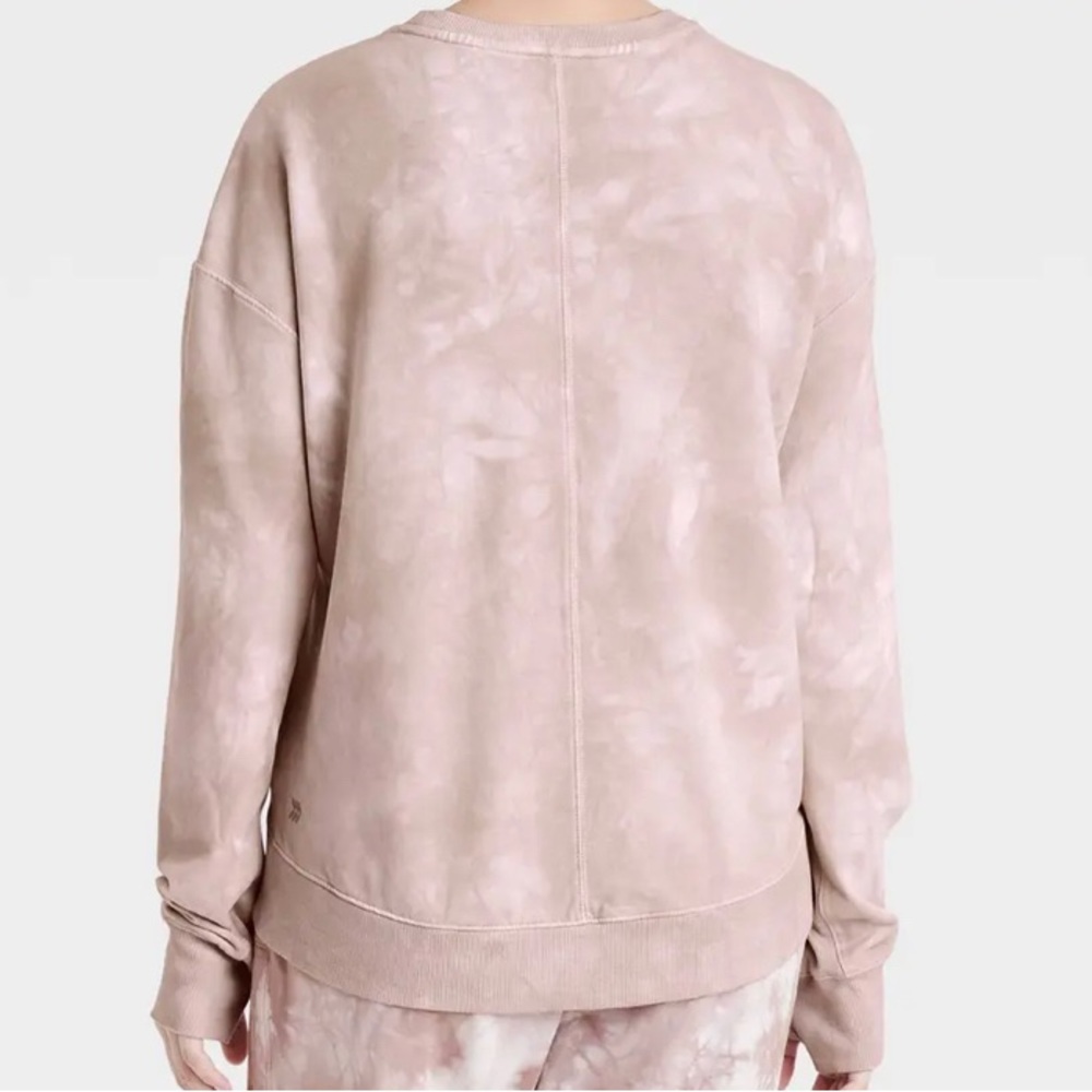 NWOT. All in Motion Taupe and Off White Tie Dye Sweatshirt Size Large - Picture 2 of 7